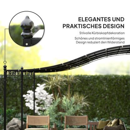 Lean-to Pergola with Roof, Water-Resistant Canopy Awning, Freestanding Garden Pavilion Patio Gazebo Shade for Terrace Garden Approx. 3x5x2.5 m Dark Gray