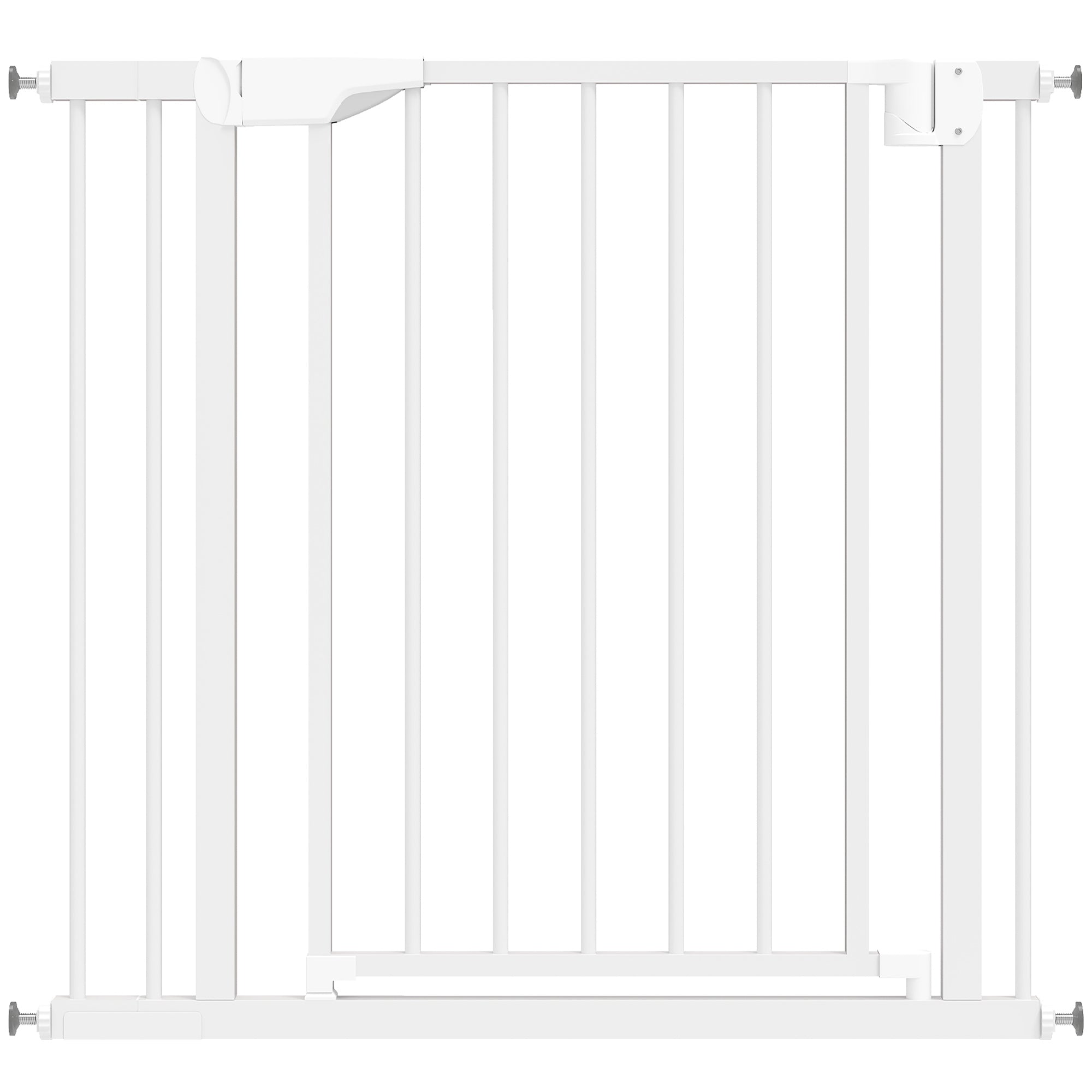 No-Drill Safety Gate for Babies & Pets — Fits 30–35 in x 30 in, Auto-Close, One-Hand Operation, Dual Lock — White