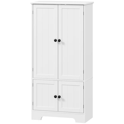 Kitchen Cabinet Buffet Kitchen Storage Cabinet with Cupboards and Adjustable Shelves for Dining Room, Living Room, 58.2 x 30 x 123 cm, white