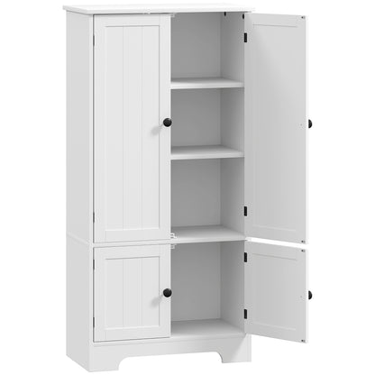 Kitchen Cabinet Buffet Kitchen Storage Cabinet with Cupboards and Adjustable Shelves for Dining Room, Living Room, 58.2 x 30 x 123 cm, white