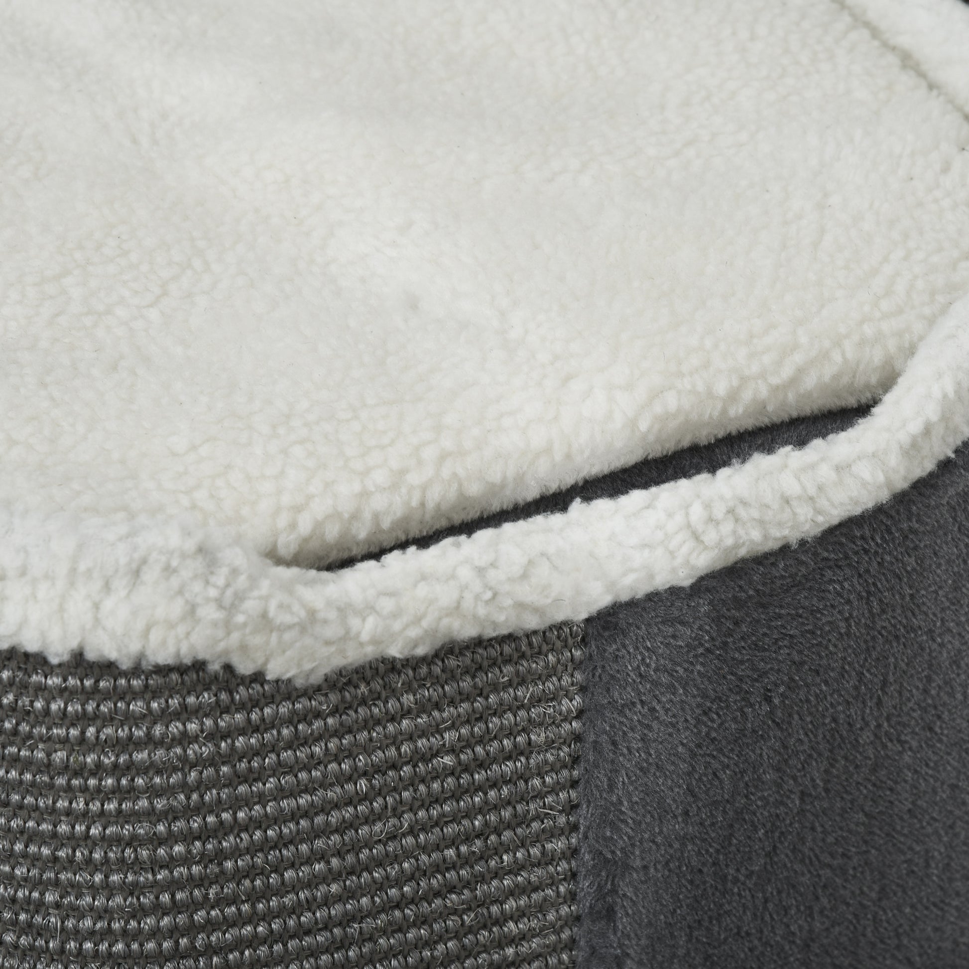 Scratching Barrel 74 cm High three-story cat barrel with cushion, plush edge, cat cave, scratching tree for small cats, Gray+White