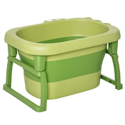 Foldable Baby Bath for 0-6 Years Capacity 105L 75.3x55.4x43 cm Portable Children's Bathtub with Non-Slip Legs and Drain Hole Load 50 kg Green