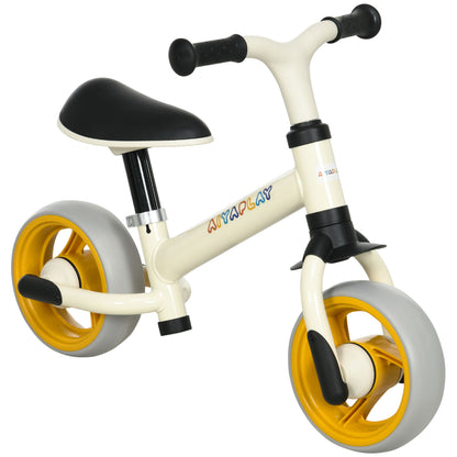 Balance Bike for Kids 18-48 Months Adjustable Seat Height Load 25 kg 66.5x34x47 cm White and Orange