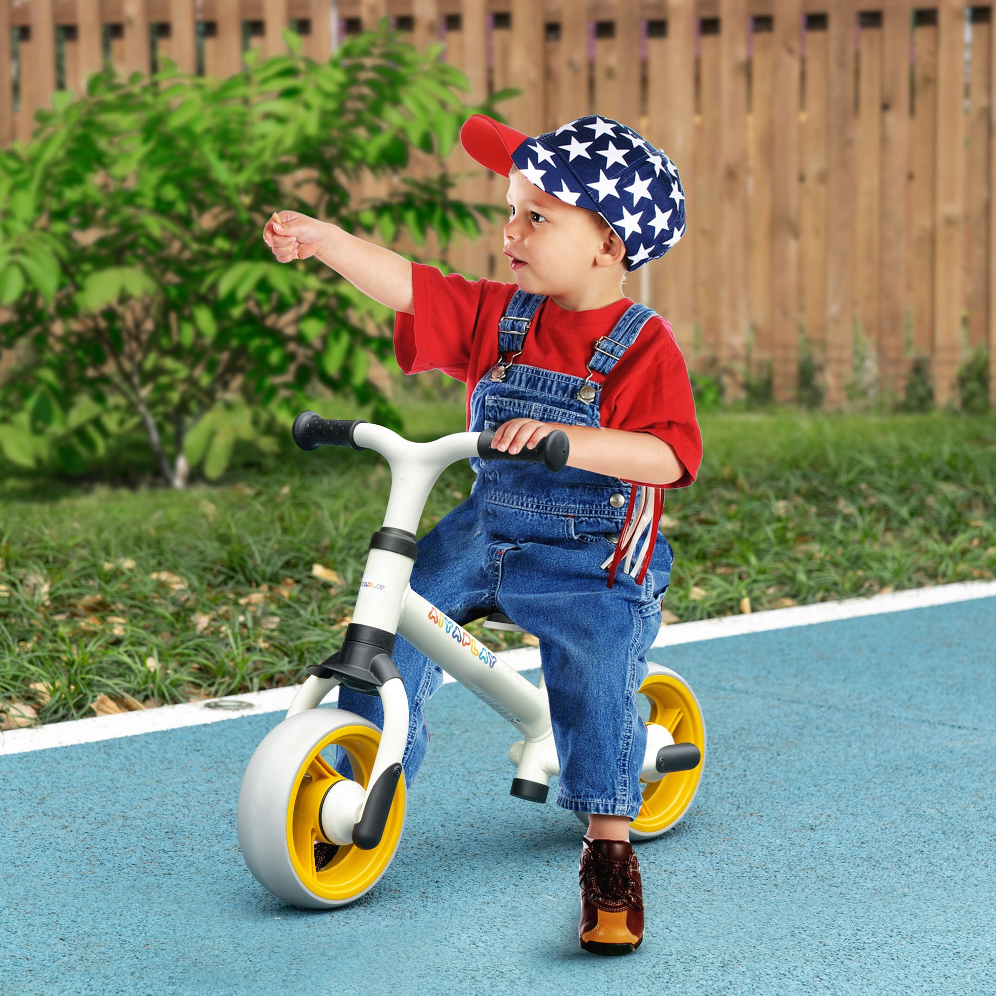 Balance Bike for Kids 18-48 Months Adjustable Seat Height Load 25 kg 66.5x34x47 cm White and Orange