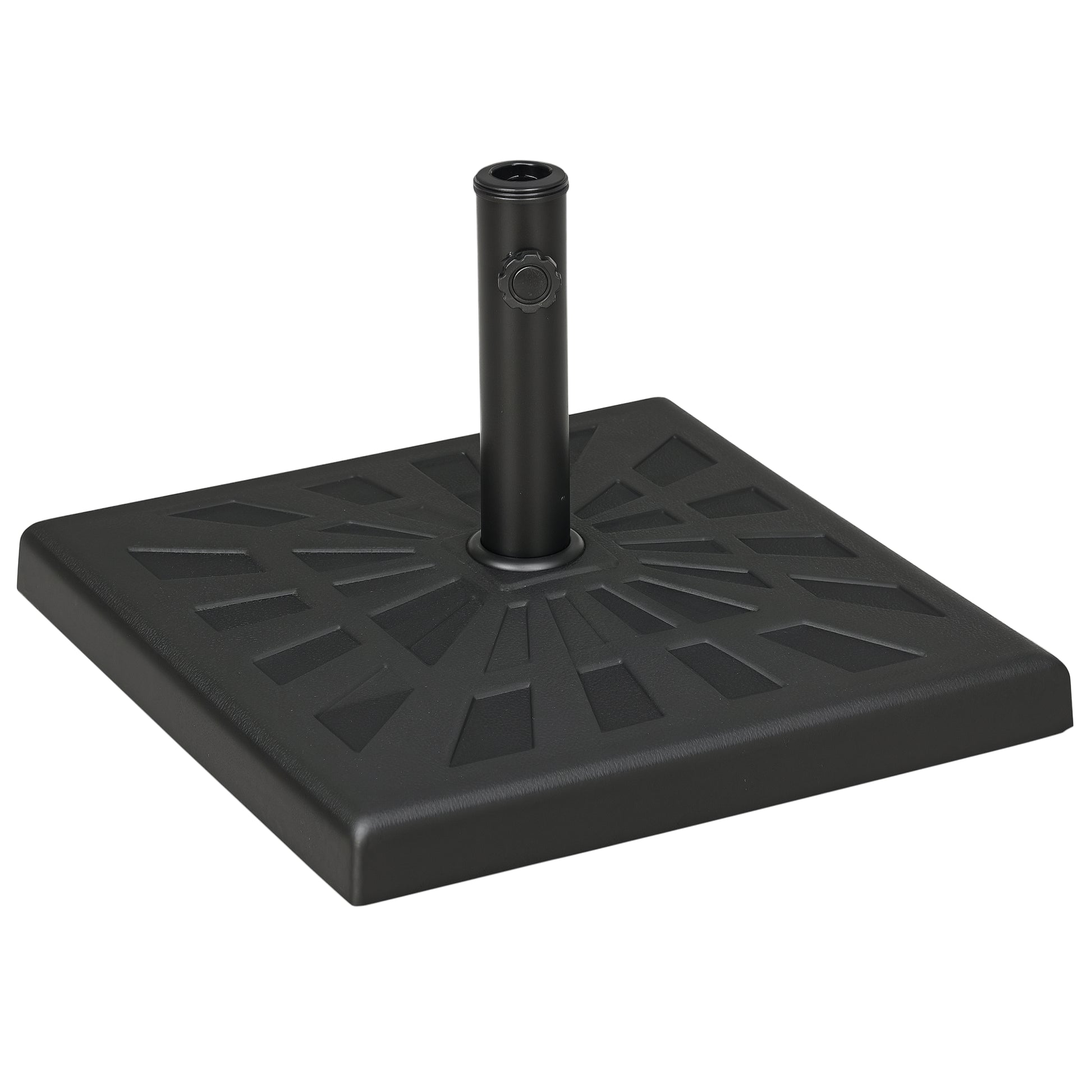 Umbrella Stand 19 kg Square Umbrella Holder, Umbrella Weight, Stand for Umbrella 32/38/48mm Pole Diameter, for Balcony, Terrace, Garden, Black