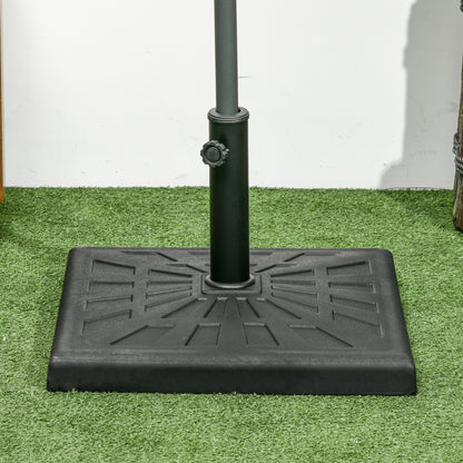Umbrella Stand 19 kg Square Umbrella Holder, Umbrella Weight, Stand for Umbrella 32/38/48mm Pole Diameter, for Balcony, Terrace, Garden, Black