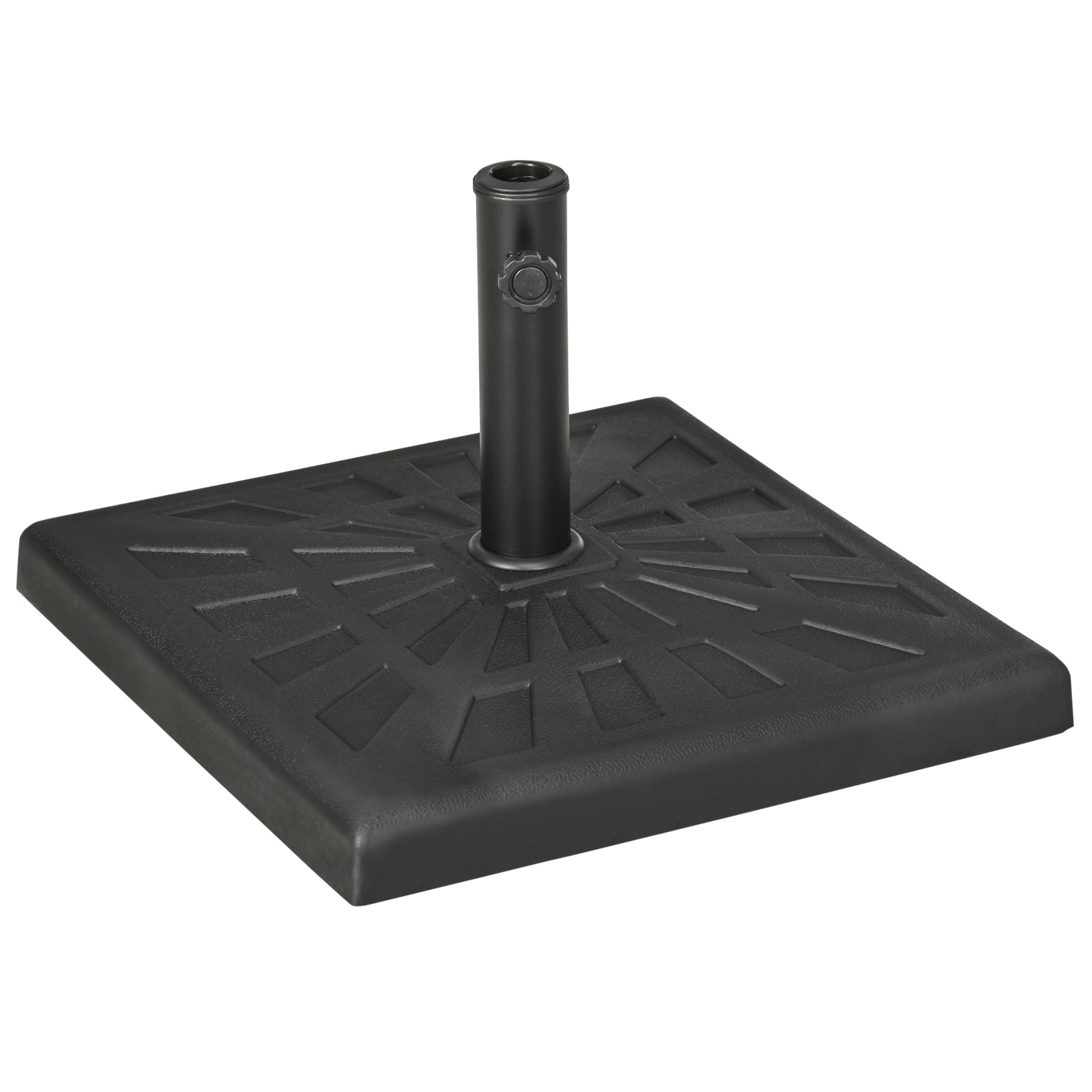 Umbrella Stand 19 kg Square Umbrella Holder, Umbrella Weight, Stand for Umbrella 32/38/48mm Pole Diameter, for Balcony, Terrace, Garden, Black