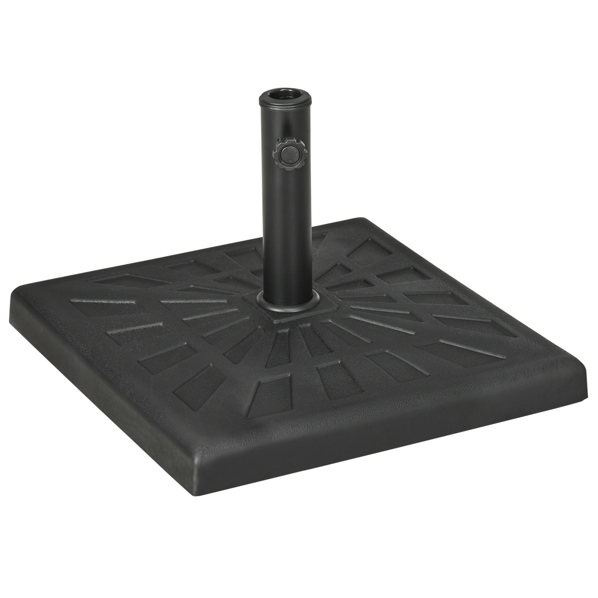 Umbrella Stand 19 kg Square Umbrella Holder, Umbrella Weight, Stand for Umbrella 32/38/48mm Pole Diameter, for Balcony, Terrace, Garden, Black