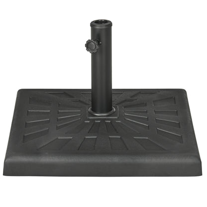 Umbrella Stand 19 kg Square Umbrella Holder, Umbrella Weight, Stand for Umbrella 32/38/48mm Pole Diameter, for Balcony, Terrace, Garden, Black