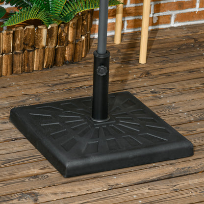 Umbrella Stand 19 kg Square Umbrella Holder, Umbrella Weight, Stand for Umbrella 32/38/48mm Pole Diameter, for Balcony, Terrace, Garden, Black