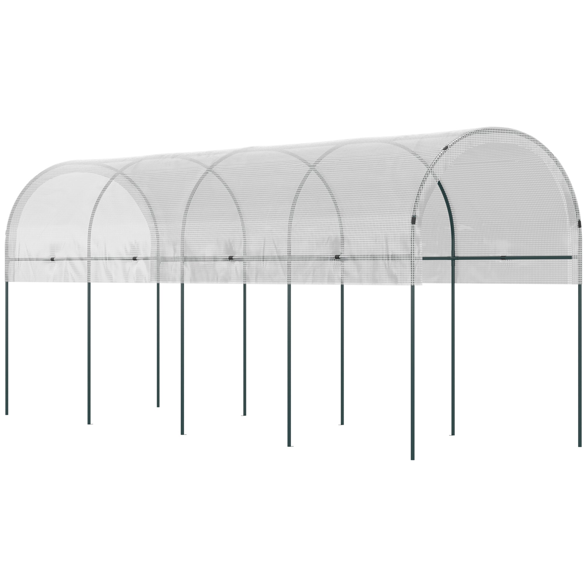 Garden Greenhouse, Tomato Greenhouse, Reinforced Cover, Steel Structure, for Vegetables Plants Flowers, Outdoor, 400 x 120 x 170 cm, Transparent
