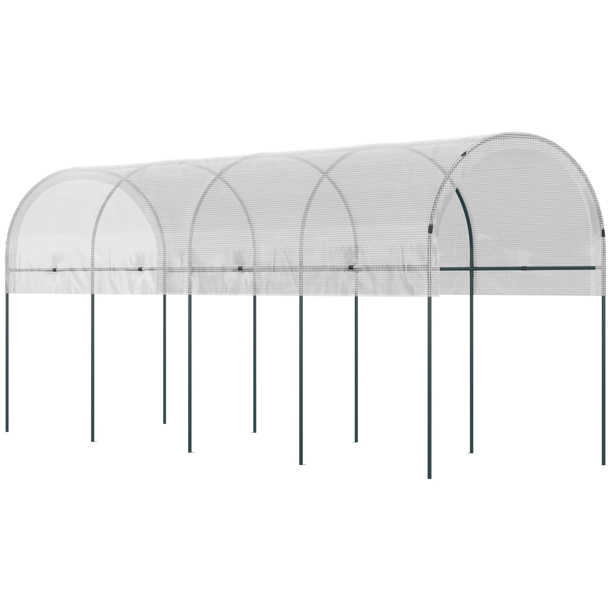 Garden Greenhouse, Tomato Greenhouse, Reinforced Cover, Steel Structure, for Vegetables Plants Flowers, Outdoor, 400 x 120 x 170 cm, Transparent