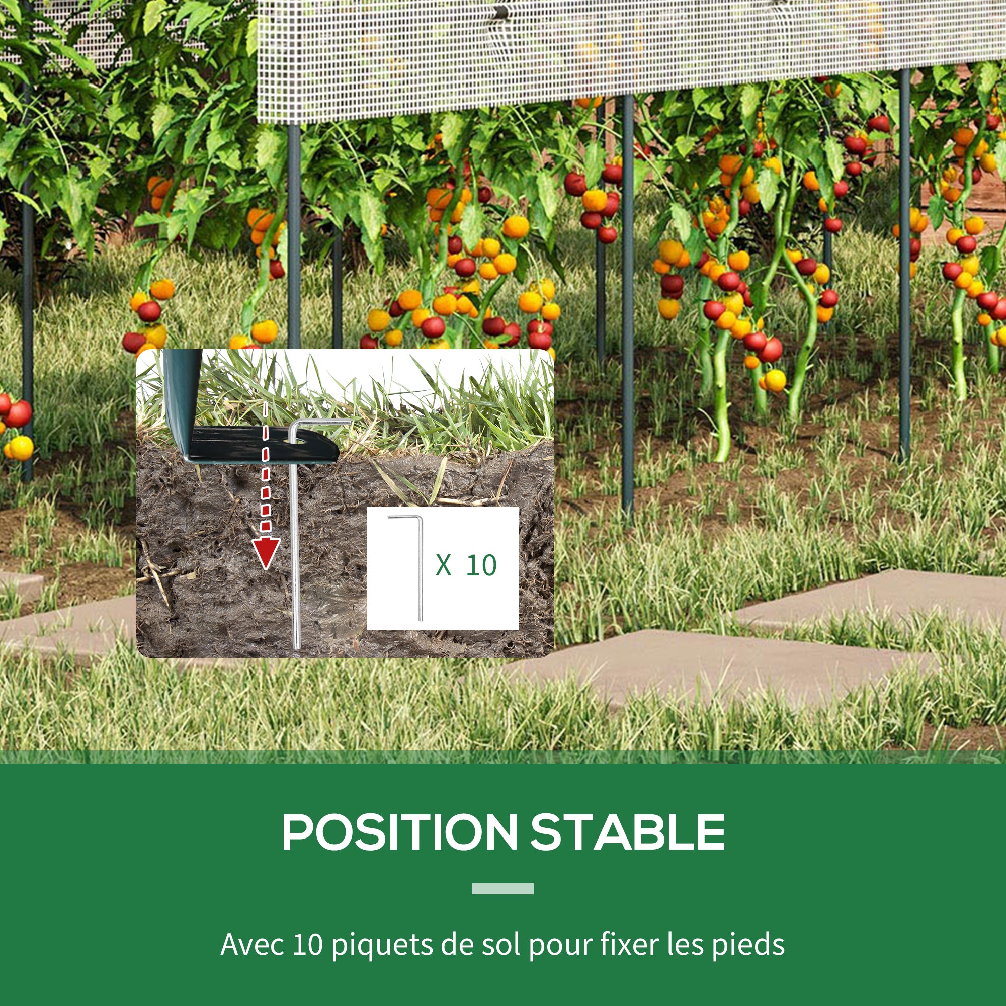 Garden Greenhouse, Tomato Greenhouse, Reinforced Cover, Steel Structure, for Vegetables Plants Flowers, Outdoor, 400 x 120 x 170 cm, Transparent
