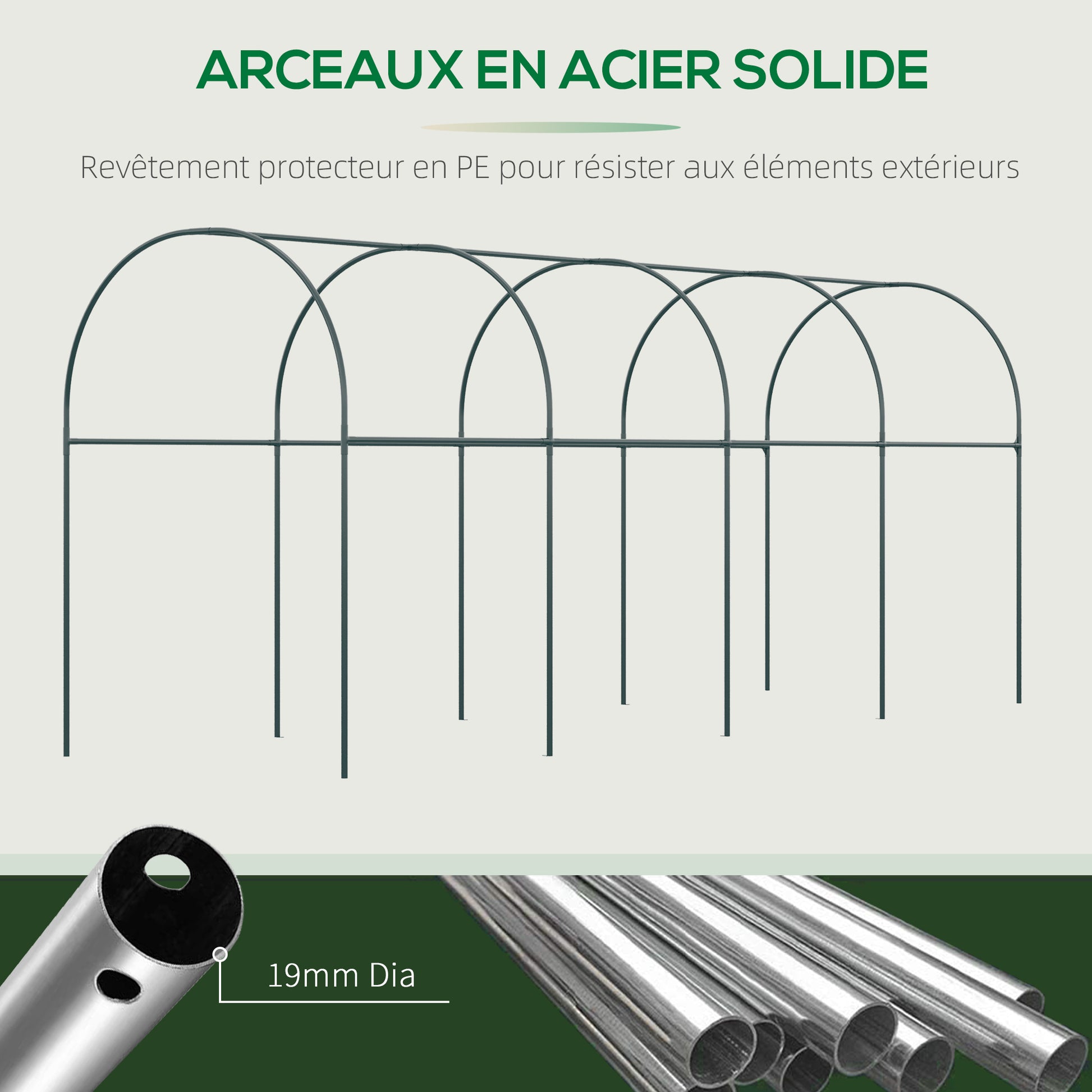 Garden Greenhouse, Tomato Greenhouse, Reinforced Cover, Steel Structure, for Vegetables Plants Flowers, Outdoor, 400 x 120 x 170 cm, Transparent