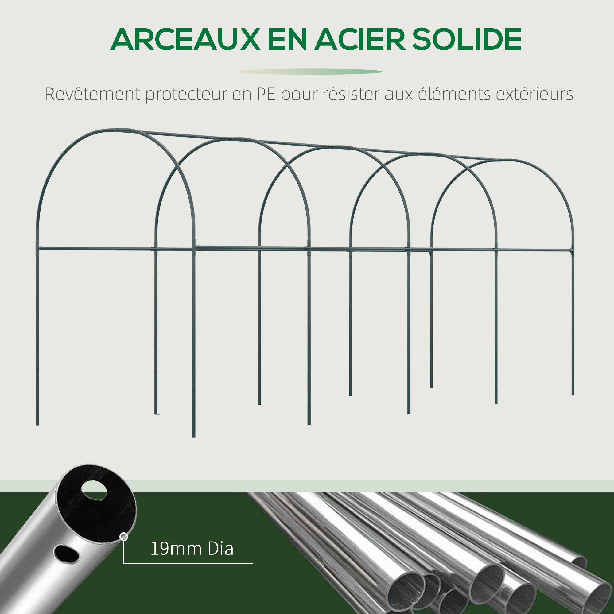 Garden Greenhouse, Tomato Greenhouse, Reinforced Cover, Steel Structure, for Vegetables Plants Flowers, Outdoor, 400 x 120 x 170 cm, Transparent
