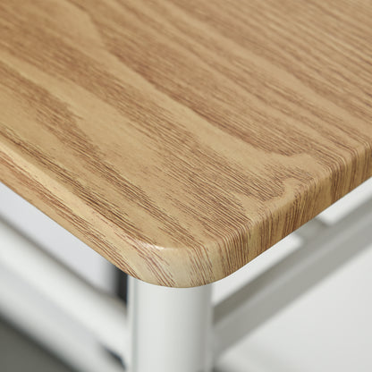 Bar Table Set Bar Table with 2 Bar Stools Dining Set Kitchen Table with Storage Shelf Dining Table for Dining Room, Kitchen, White