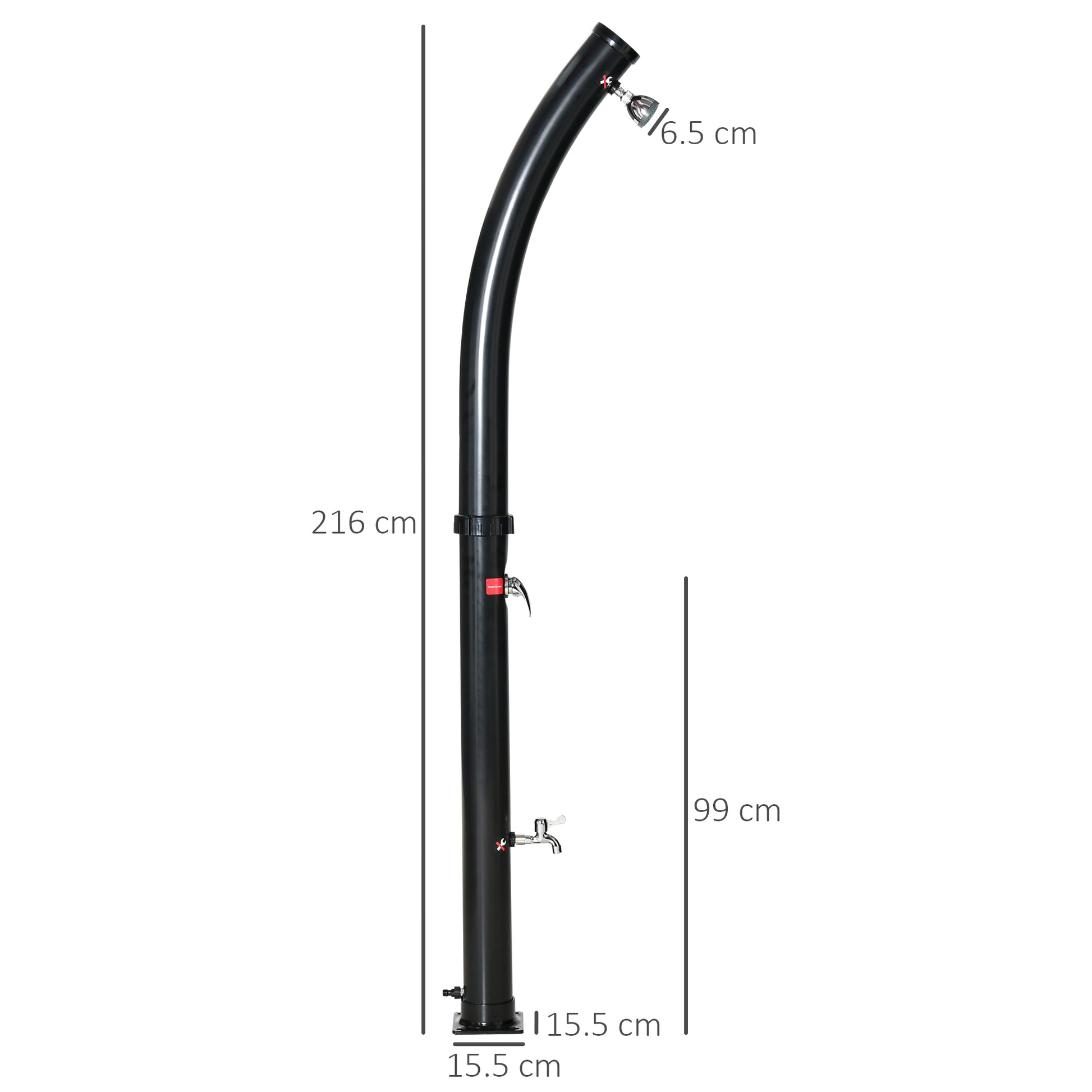 Outdoor Solar Shower, 20 liters garden solar shower, adjustable water temperature up to 60℃, for camping pool beach, black