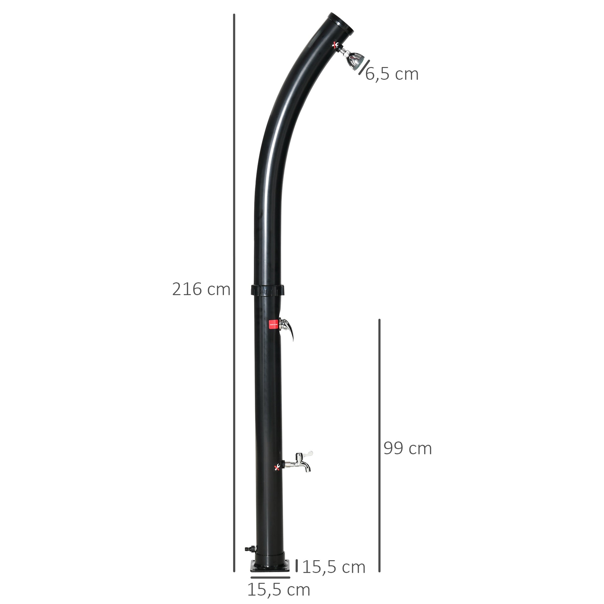 Outdoor Solar Shower, 20 liters garden solar shower, adjustable water temperature up to 60℃, for camping pool beach, black