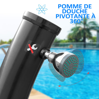 Outdoor Solar Shower, 20 liters garden solar shower, adjustable water temperature up to 60℃, for camping pool beach, black