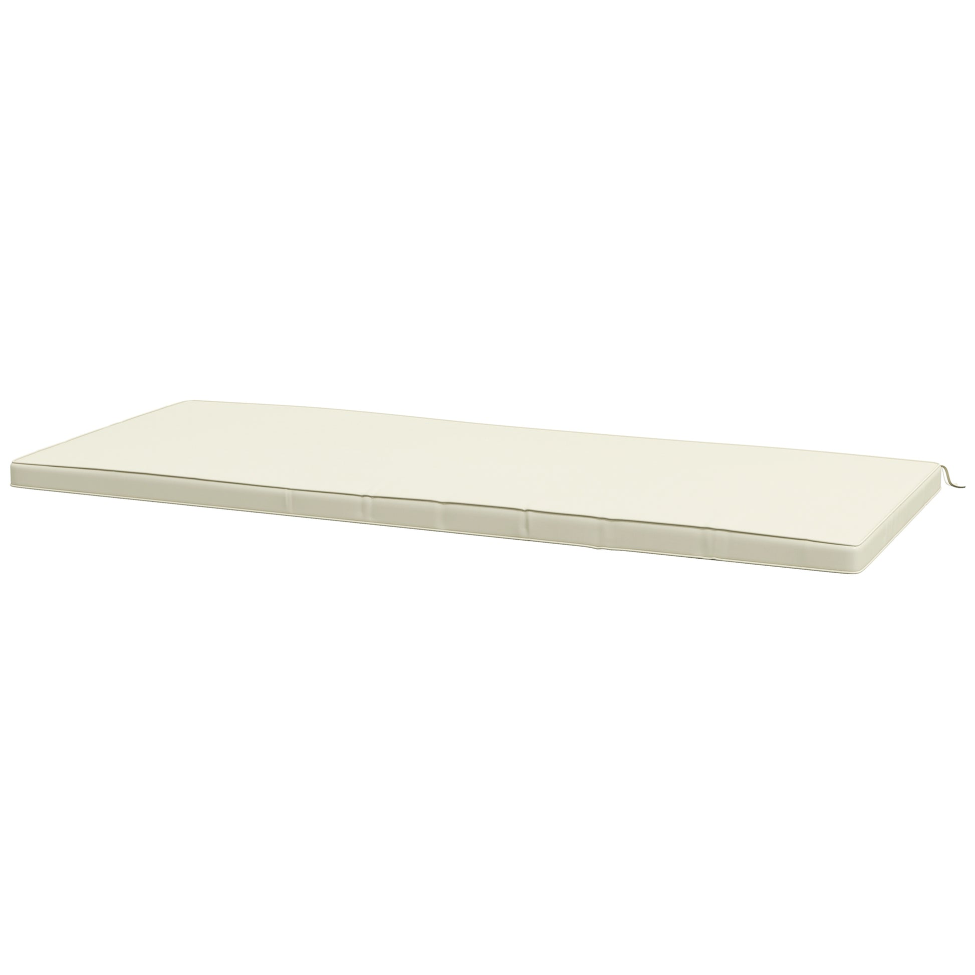 Removable Garden Bench Cushion - Swing Seat Cushion - 120L x 50W cm - 8 cm Padding - Tie Cords - Cream Polyester