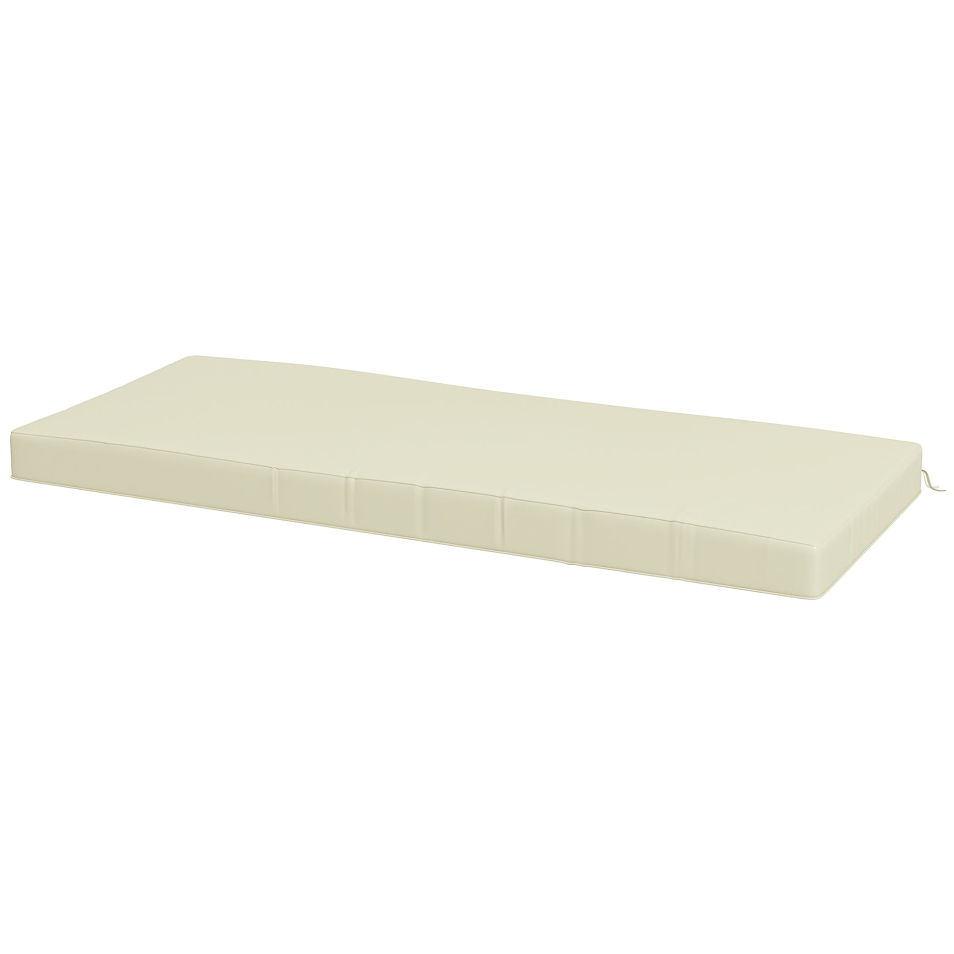 Removable Garden Bench Cushion - Swing Seat Cushion - 120L x 50W cm - 8 cm Padding - Tie Cords - Cream Polyester