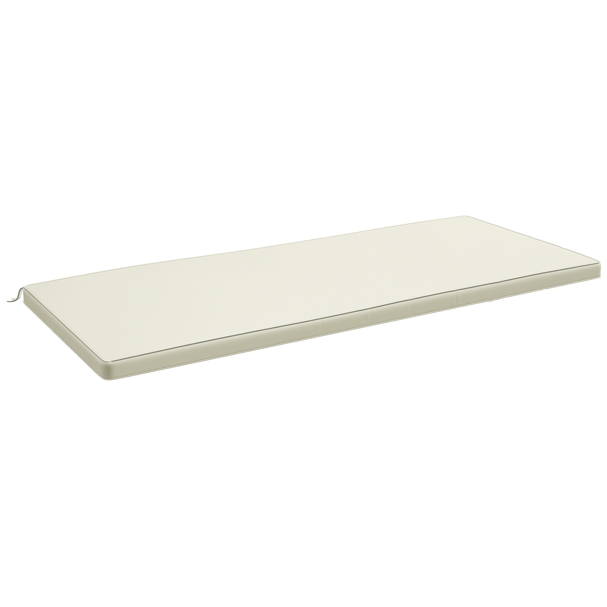 Removable Garden Bench Cushion - Swing Seat Cushion - 120L x 50W cm - 8 cm Padding - Tie Cords - Cream Polyester
