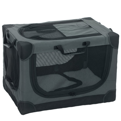 Foldable Dog Crate — Soft Pet Carrier with Cushion, Removable Washable Cover, Breathable 600D Oxford Fabric, for Cats & Dogs up to 48.5 lb (22 kg), Travel & Car — Army Green