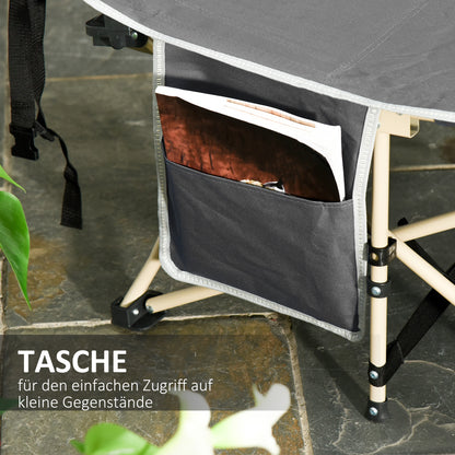 Folding Camp Bed with Carry Bag 190 x 68 x 52 cm Camping Bed up to 150 kg Guest Bed for Adults Foldable Bed for Indoor, Outdoor, Garden Camping Travel Gray