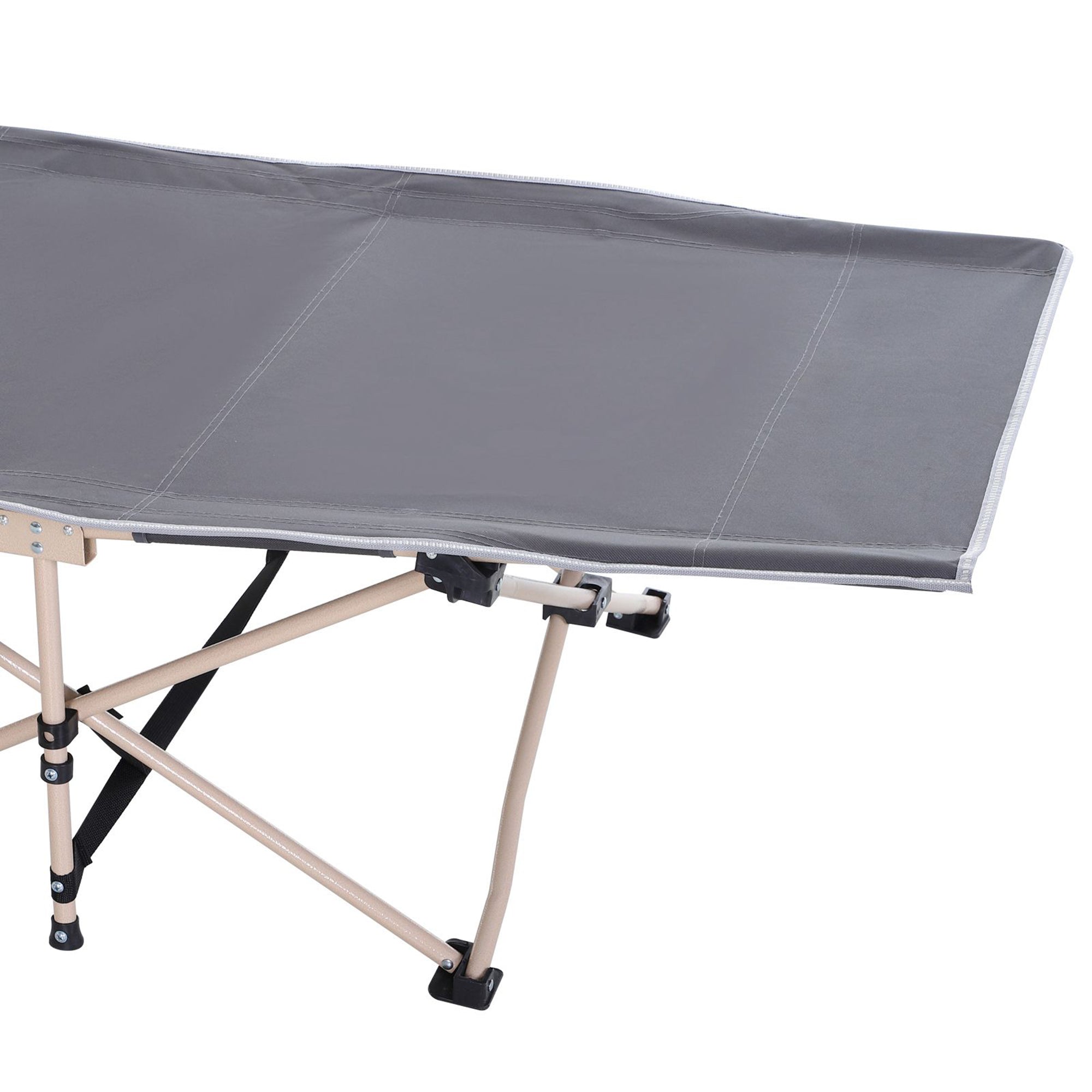 Folding Camp Bed with Carry Bag 190 x 68 x 52 cm Camping Bed up to 150 kg Guest Bed for Adults Foldable Bed for Indoor, Outdoor, Garden Camping Travel Gray