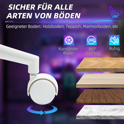 Gaming Chair with Reclining Function, Height Adjustable Desk Chair with Head and Lumbar Pillows, Ergonomic Gaming Seat with Extendable Footrest, Artificial Leather, up to 120 kg, Blue