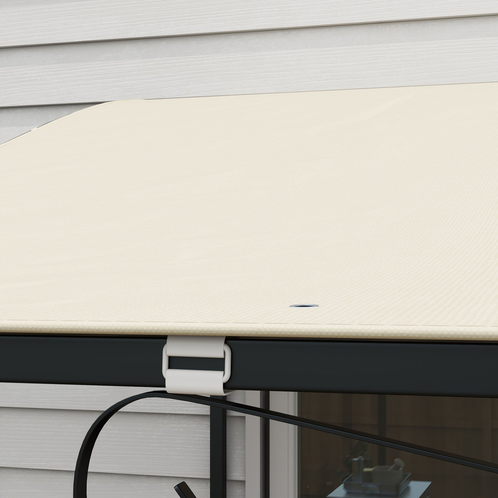Replacement Canopy for Garden Pergola 2.5x3 m with 8 Drainage Holes, Hooks, and Rings, Polyester Gazebo Pergola Cover, 297x243 cm, Beige