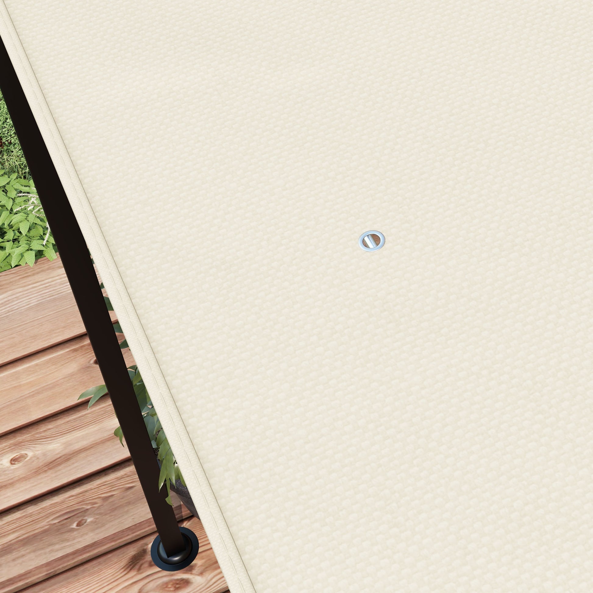 Replacement Canopy for Garden Pergola 2.5x3 m with 8 Drainage Holes, Hooks, and Rings, Polyester Gazebo Pergola Cover, 297x243 cm, Beige