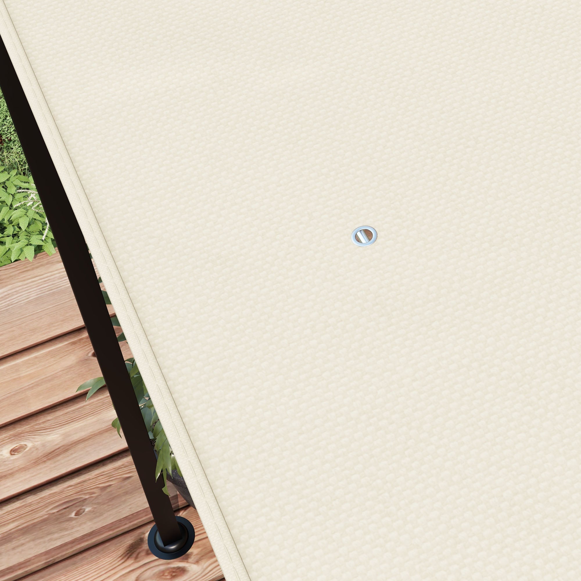 Replacement Canopy for Garden Pergola 2.5x3 m with 8 Drainage Holes, Hooks, and Rings, Polyester Gazebo Pergola Cover, 297x243 cm, Beige