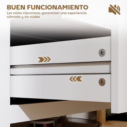 3-Drawer Chest of Drawers Dresser for Bedroom with PU Handles Chest of Drawers for Living Room Hallway 80x40x78.5 cm White