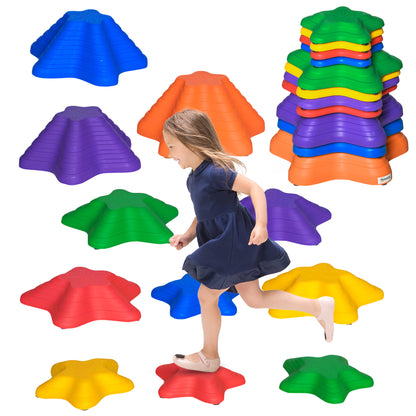 Balance Stones for Children 11 Pieces Non-Slip Stackable Balancing Stones for Promoting Balance Coordination, River Stones 3-8 Years Stepping Stones for Indoors Outdoors