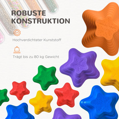 Balance Stones for Children 11 Pieces Non-Slip Stackable Balancing Stones for Promoting Balance Coordination, River Stones 3-8 Years Stepping Stones for Indoors Outdoors