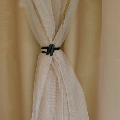 3x3m Khaki Garden Gazebo with Mosquito Netting and 2-Level Polyester Roof