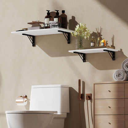 Set of 2 Folding Wall Tables Floating Desks for Small Spaces Foldable Tables for Kitchen Dining Room Study Bedroom and Living Room White Gloss