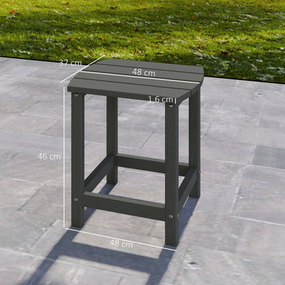 Patio Side Table 19 x 14.6 x 18.1 in, Weatherproof HDPE Balcony Table, Outdoor Dining & Camping Accent Table, Gray