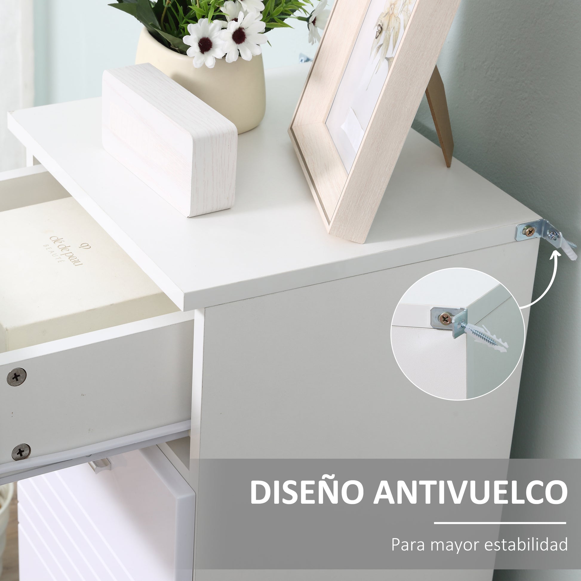 Bathroom Storage Cabinet Floor Cabinet with Door Drawer and Adjustable Shelf for Living Room Bedroom Bathroom 35x30x77.5 cm White