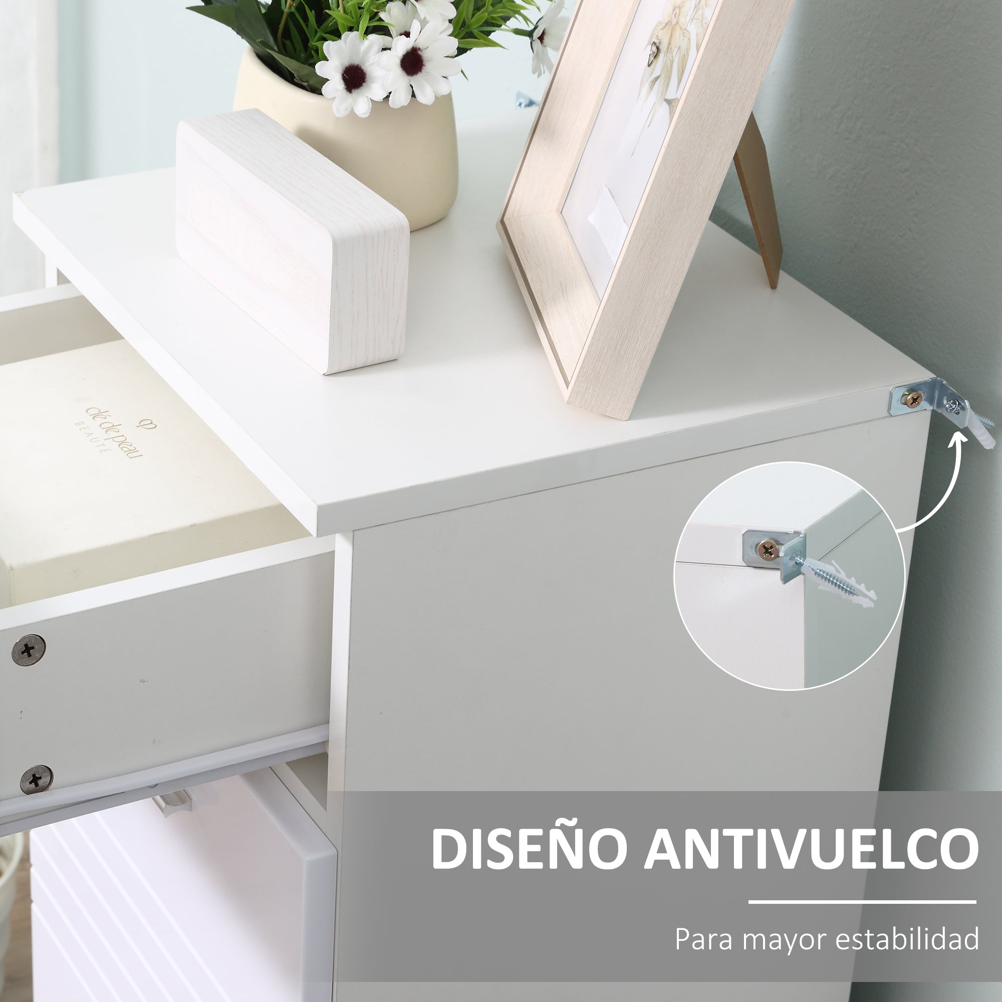 Bathroom Storage Cabinet Floor Cabinet with Door Drawer and Adjustable Shelf for Living Room Bedroom Bathroom 35x30x77.5 cm White