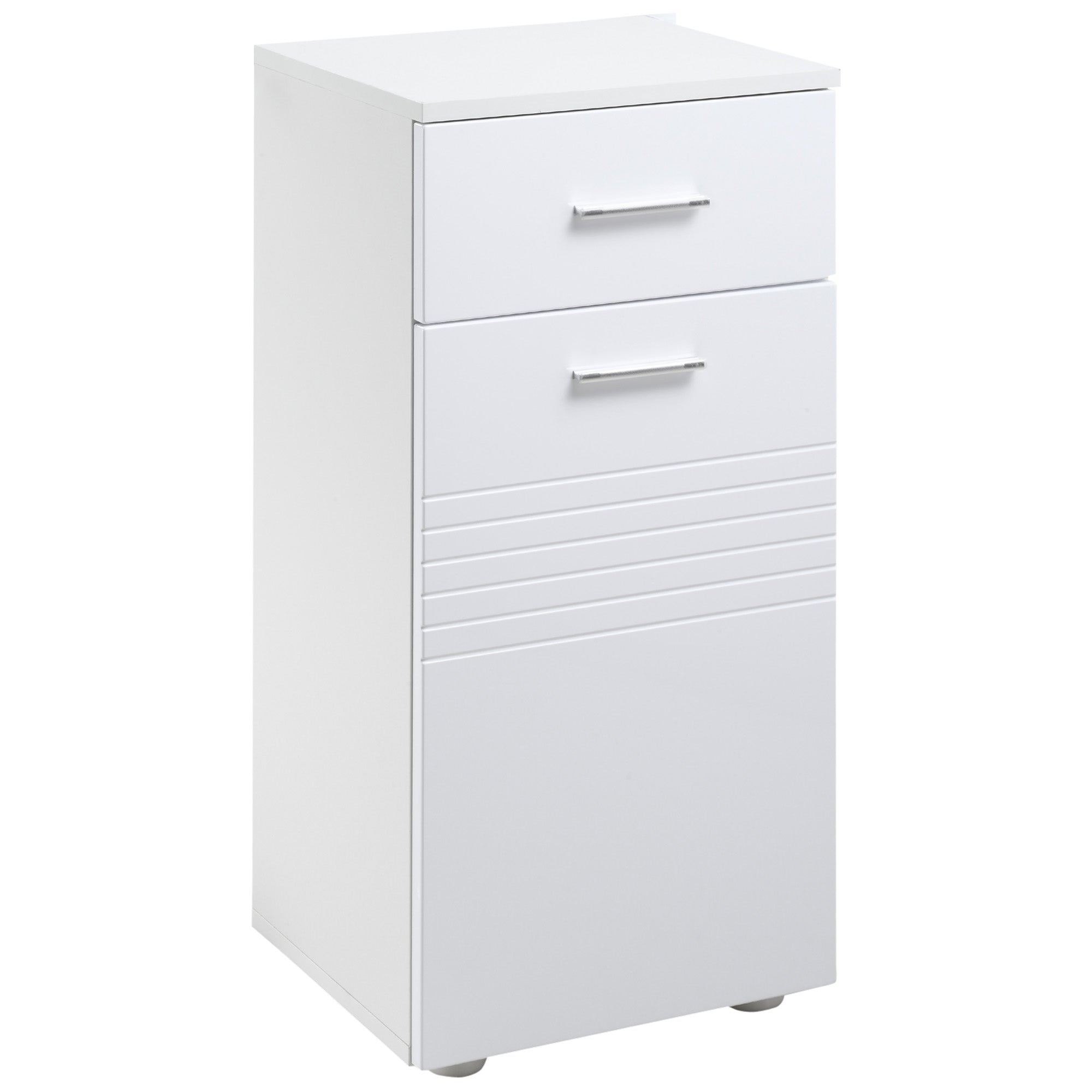 Bathroom Storage Cabinet Floor Cabinet with Door Drawer and Adjustable Shelf for Living Room Bedroom Bathroom 35x30x77.5 cm White