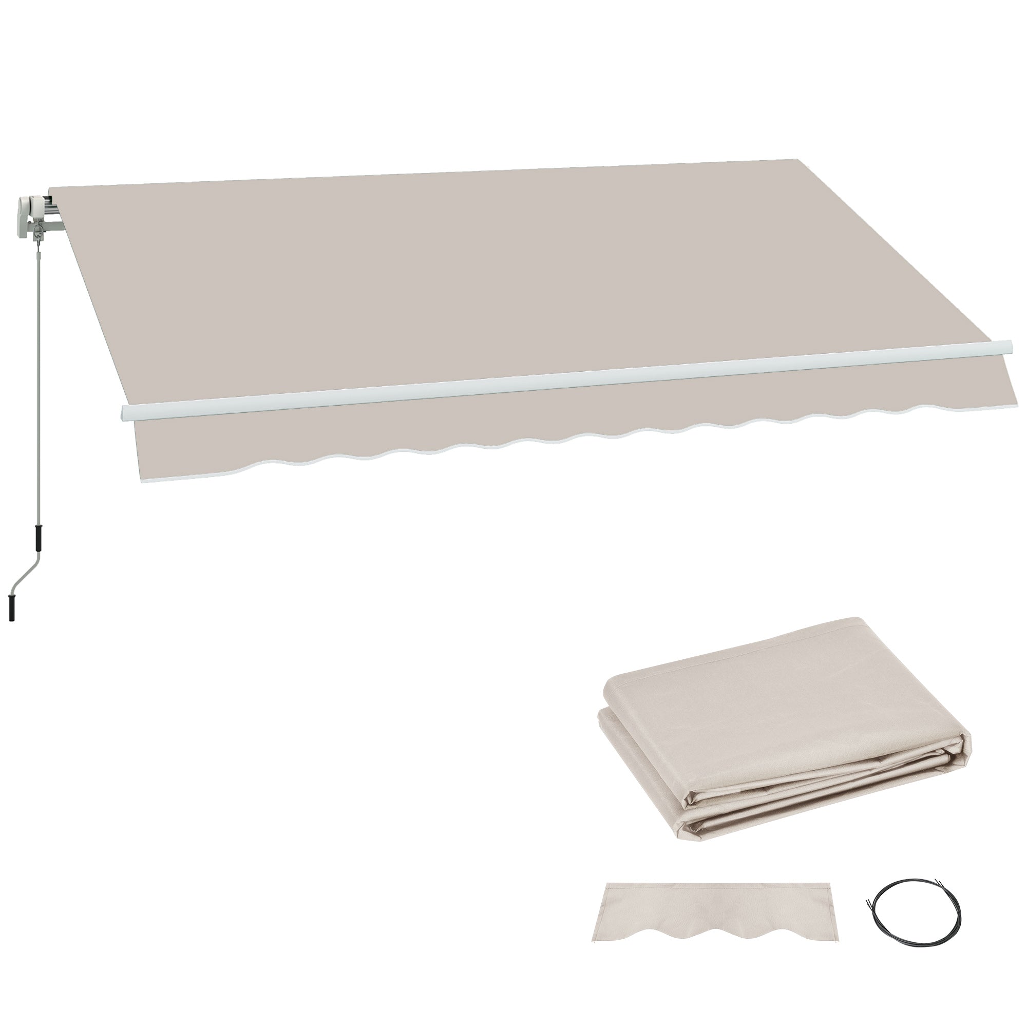 Replacement Canopy for 2.8x2.5 m Canopy UV 50+ Protection Waterproof Replacement Fabric for Patio Terrace Garden Cream