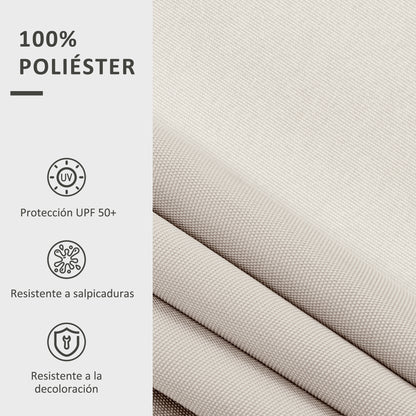 Replacement Canopy for 2.8x2.5 m Canopy UV 50+ Protection Waterproof Replacement Fabric for Patio Terrace Garden Cream