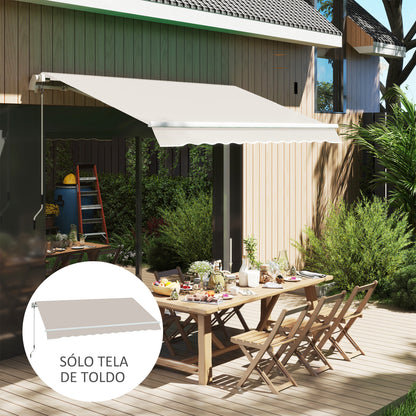 Replacement Canopy for 2.8x2.5 m Canopy UV 50+ Protection Waterproof Replacement Fabric for Patio Terrace Garden Cream