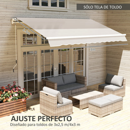 Replacement Canopy for 2.8x2.5 m Canopy UV 50+ Protection Waterproof Replacement Fabric for Patio Terrace Garden Cream