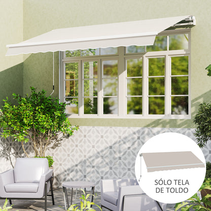 Replacement Canopy for 2.8x2.5 m Canopy UV 50+ Protection Waterproof Replacement Fabric for Patio Terrace Garden Cream