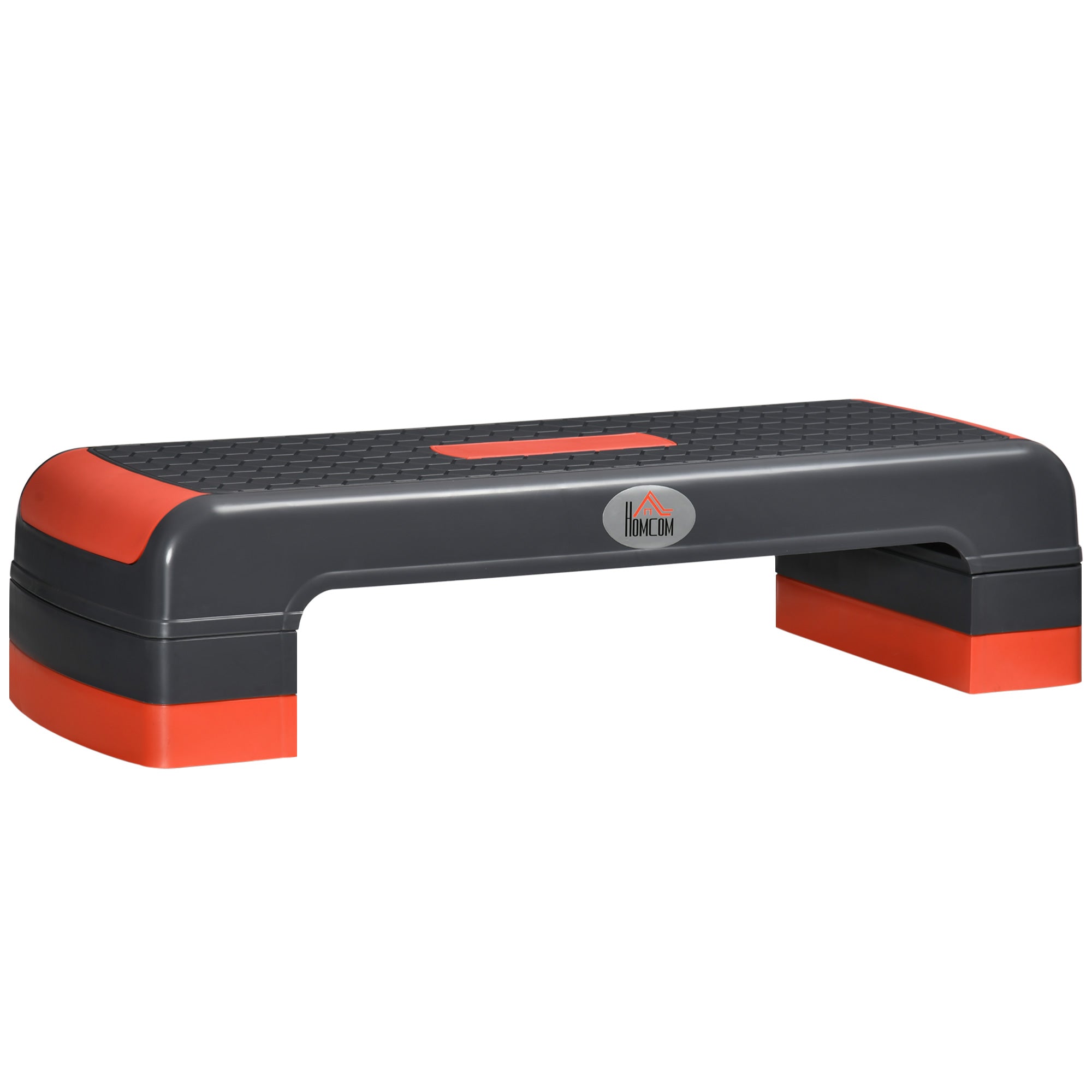 Aerobic Stepper Step Board adjustable height Fitness Home Trainer with 3 Levels (10/15/20 cm) Indoor Outdoor Capacity up to 150 kg 78 x 28 x 10-20 cm Red