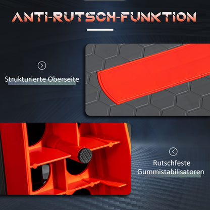 Aerobic Stepper Step Board adjustable height Fitness Home Trainer with 3 Levels (10/15/20 cm) Indoor Outdoor Capacity up to 150 kg 78 x 28 x 10-20 cm Red