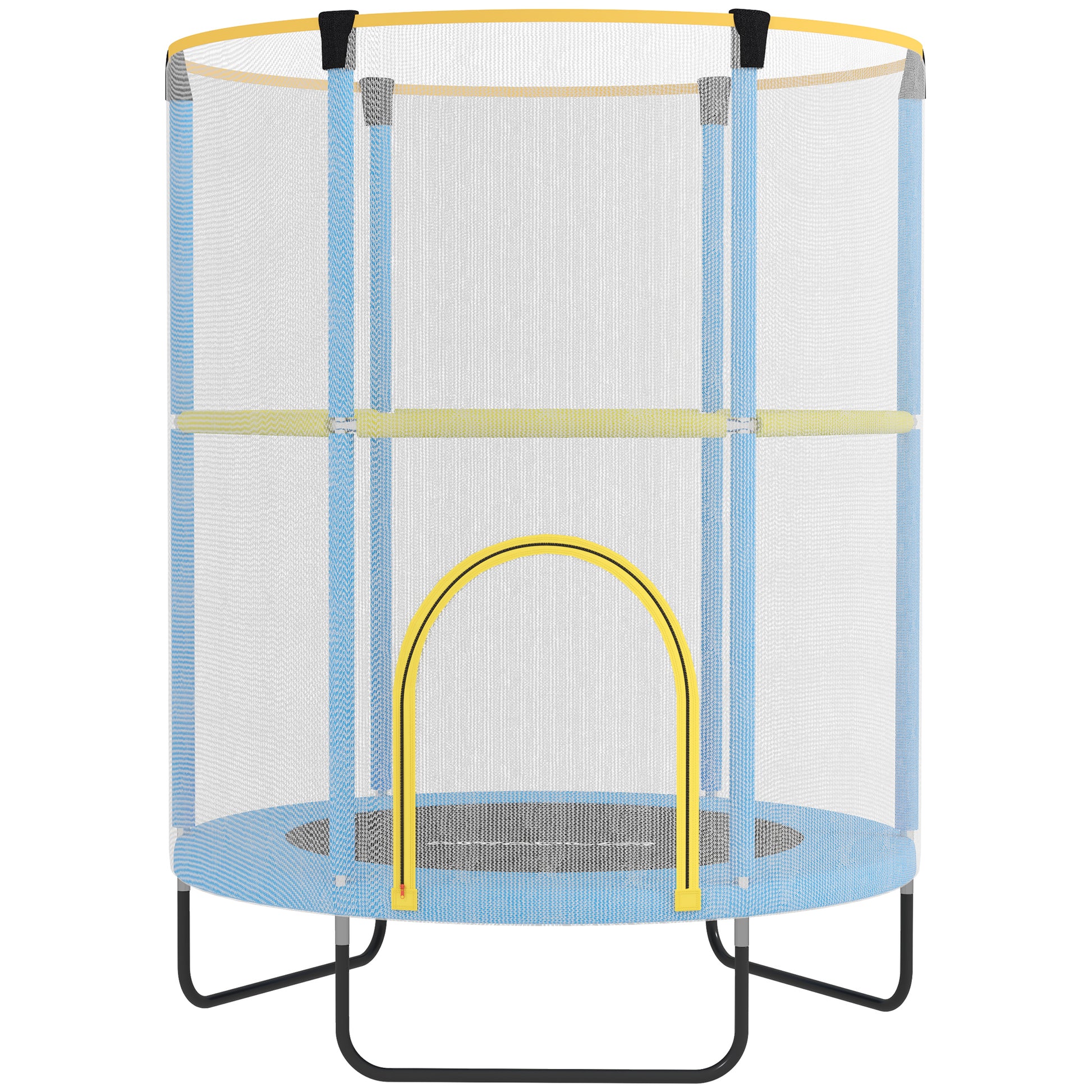 Kids Trampoline Ø140cm Outdoor Trampoline for Kids with Safety Net, Zipper, Elastic Rope, Edge Cover, Garden Trampoline for Indoor and Outdoor